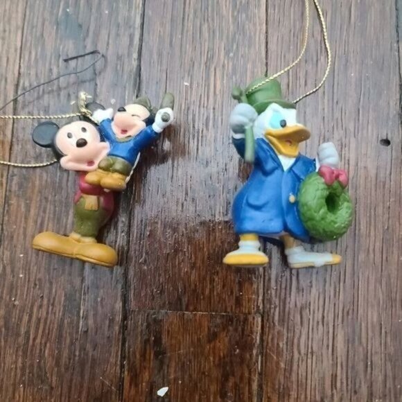 Vintage 1992 Avon Disney A Christmas Carol Set of 2 Ornaments Mickey Mouse - Picture 3 of 8